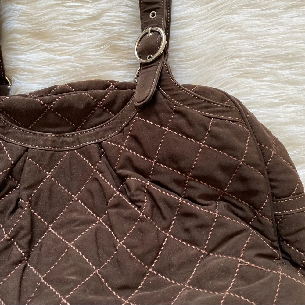 Vera Bradley Espresso Brown Quilted Oh Baby Diaper Bag Purse